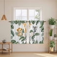thumbnail image 3 of Elephant Giraffe Lion Kitchen Curtains, Eucalyptus Leaves Cute Animals Light Filtering Window Curtain Panels, 2Pcs Rod Pocket Window Treatments Set for Cabin Bathroom Bedroom 52x45 Inches, 3 of 9