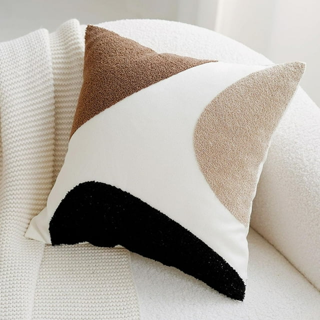 EcoNesxp Textured Mid-Century Modern Pillowcase Aesthetic Abstract Geometric Pillowcase Bohemian Style Pillowcase 18x18 Textured Mid-Century Modern Pillowcase Aesthetic Abstract Geometric Pillowcase
