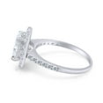 thumbnail image 4 of Oval Cut Moissanite Lab Created Diamond Halo Engagement Promise Ring For Women In 14K White Gold Over Sterling Silver(VVS1 Clarity,G-H Color,3 Cttw)-5, 4 of 7