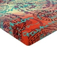 thumbnail image 2 of Ambesonne Ethnic Fitted Sheet, Grunge Paisley, Twin XL Size, Turquoise Orange Black, 2 of 3