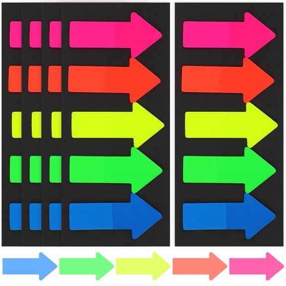 MLINS 10 Sets of Arrow Stickers Reusable Bookmarks Organized Index Stickers Page Markers for Student Supplies Reading Tools