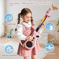 thumbnail image 5 of Kids Electric Guitar Playset, Kids Musical Instruments Set with DJ Turntable, Wireless Connect & Lights for Boys Girls Birthday Christmas Gifts(Gray), 5 of 8