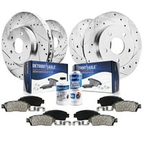 Detroit Axle - 10pc 11.10" Front and Rear Drilled Brake Rotor Brake Pads for 2013-2017 Honda Accord