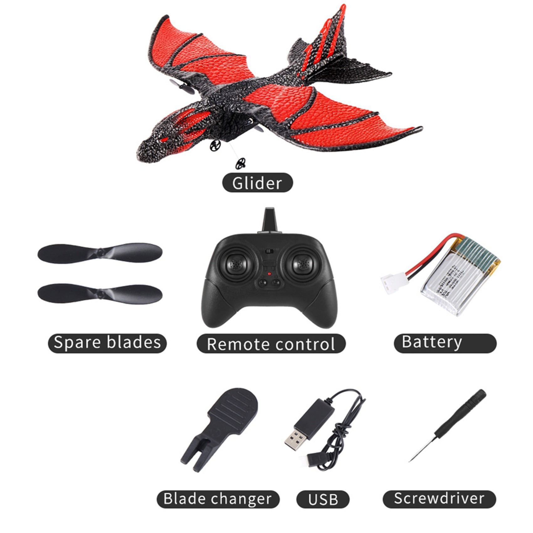 2X RC Plane 2.4G Simulated Flying Dragon Aircraft Remote Control Flying Model Glider Airplane EPP Foam Toys Gift