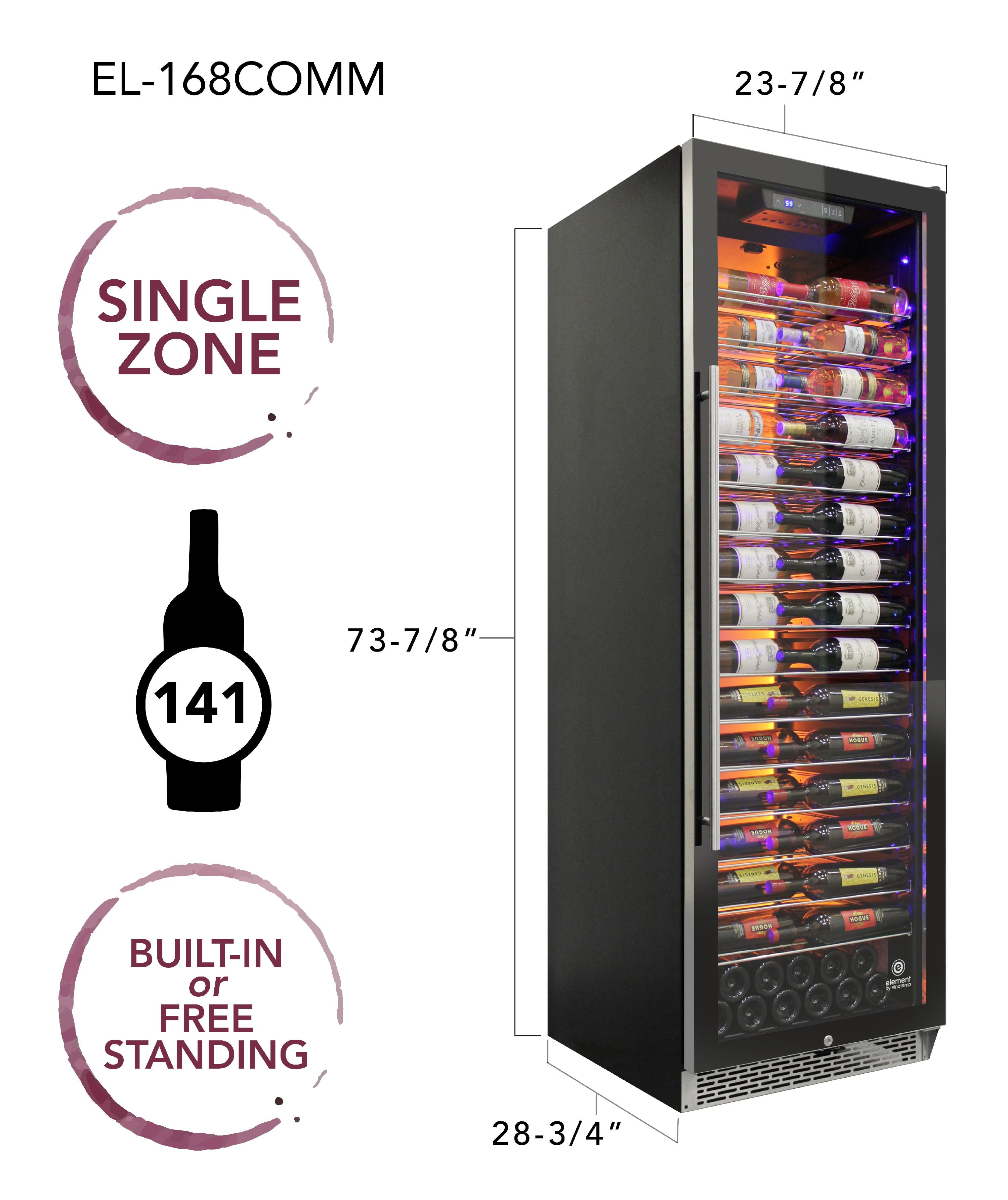 vinotemp 141 bottle single zone