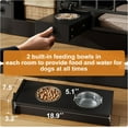 thumbnail image 5 of IdealHouse Dog Crate Furniture for 2 Dogs, Double Dog Kennel with 2 Storage Drawers & Bowls, Indoor Pet Crate TV Stand for Small/Medium Dogs, Black, 5 of 9