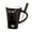 Dark Brown, variant on rygai Premium Ceramic Mini Melting Pot Set with Fork - Compact Chocolate Fondue Cup for Cheese, Caramel, Dips - Elegant Gift for Weddings, Birthdays, Date Nights (130ml, 4.33" x 3.27")