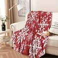thumbnail image 2 of Red Christmas Snowflake Pattern Round Blanket,Comfortable Soft Flannel Throw Blanket,All Season,Warm Lightweight Blankets for Sofa Bed Couch Living Room Chair 47"x47", 2 of 5