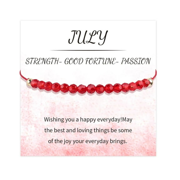 July Birthstone Bracelets for Women Girls, Handmade Ruby Gemstone Bracelet, Birthstone Jewelry Birthday Gifts for Her Mom Wife Girlfriend