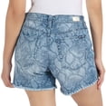 thumbnail image 3 of Seven7 Women's Comfortable Midrise 5" Fray Hem Denim Weekend Short (Python Indigo, 14), 3 of 3