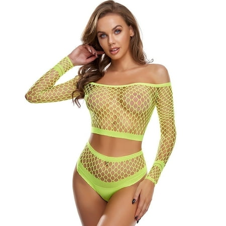 Sexy Lingerie for Women Naughty Fishnet Lingerie Set Bodysuit Outfits Teddy Babydoll Erotic Mesh Womens Outfits