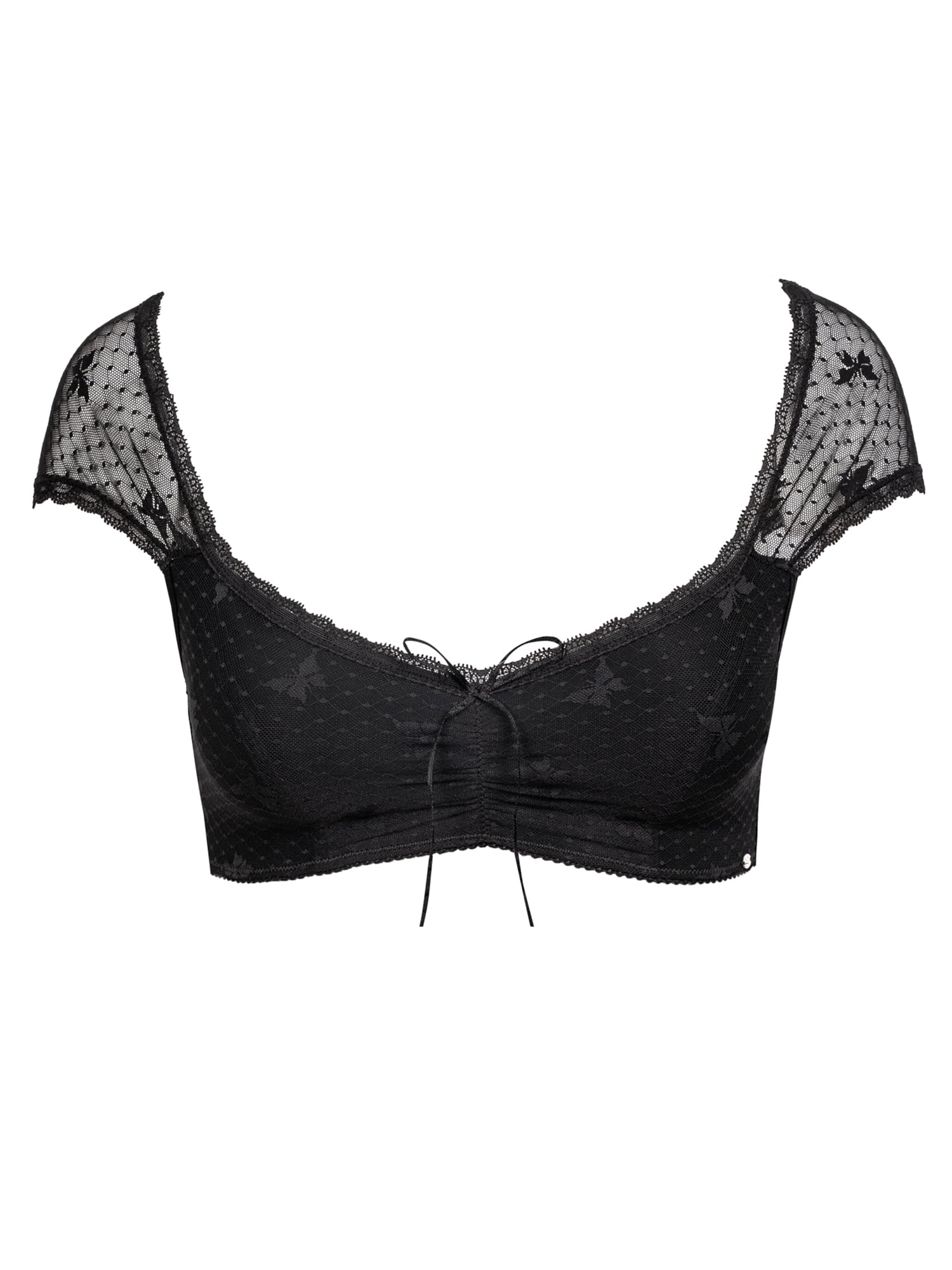Jessica Simpson Women's Sheer Mesh Lace Cap Sleeve Bralette, Size S-XXXL