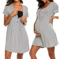 thumbnail image 2 of asdoklhq Maternity Clothes for Women Clearance,Women's Nursing Nightshirts Breastfeeding Clothes Short Sleeve Dress, 2 of 8