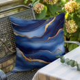 thumbnail image 5 of Abstract Marble Throw Pillow Cover Navy Gold Texture Modern Style Simple Cotton Linen Cushion Cover Throw Pillow Case with Invisible Zipper for Couch Sofa Bed Chair Car 26x26 Inch, 5 of 9