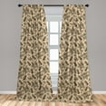 thumbnail image 4 of Ambesonne Hawaiian Curtains, Pineapples Hibiscus Flower, Pair of 28"x95", Dark Tan Pale Peach, 4 of 4