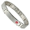 thumbnail image 7 of Wollet Stainless Steel Medical Alert Bracelet for WoMen, 7.5 Inch, Silvery, 7 of 7