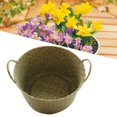 thumbnail image 3 of Flower Basket Handmade Portable Seagrass Household Planting Pot for Home, 3 of 7
