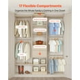 thumbnail image 3 of VEVOR Système de Garde-Robe avec 2 Tiroirs, Organisateurs de Garde-Robe en Bois à Hauteur Réglable, Organisation Moderne de Garde-Robe à Entrée Piétonne avec 5 Tringles de Cintres Rétractables, Rangement Autoportant pour Vêtements, Gris, 3 of 9