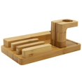 thumbnail image 3 of Trexonic Bamboo 4-Port Apple Watch and Iphone Charging Stand with 3 Device Slots and Pen Holder, 3 of 12