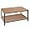 Natural Oak, variant on 2-Tier Industrial Coffee Table with Storage Shelf for Small Apartment Living Room, Rectangle Wood and Stable Metal TV Stand Side End Table, Natural Oak