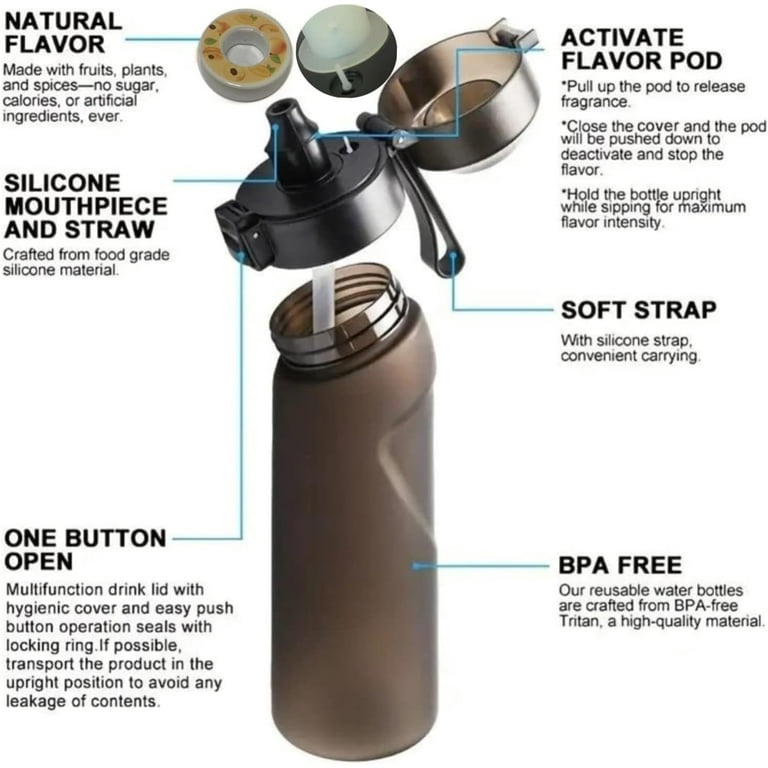 Flavor Air Water Bottle, Air Water Bottle with 7 Flavor Pods, 750ML Air  Drinking Water Bottle Starte…See more Flavor Air Water Bottle, Air Water