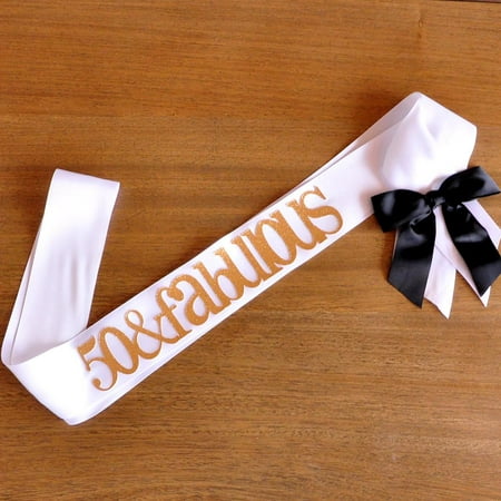 50 and Fabulous Sash. Handcrafted in 1-3 Business Days. 50th Birthday Ideas. 50th Birthday