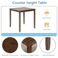 thumbnail image 4 of SESSLIFE Dining Table Set for 4, Counter Height Kitchen Table Set with Square Table and 4 Upholstered Chairs, Solid Wood Dining Room Set for 4, Space-Saving, Walnut, 4 of 11