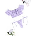 thumbnail image 4 of Avidlove Bra and Panty Set Cute & Sexy Chiffon Ruffle Lingerie Set Mesh Babydoll Chemise Lavender XXL, 4 of 6