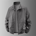 thumbnail image 2 of Sewkxo Men's UV Jacket UPF 50+ Sun Protective Zip Up Lightweight Jackets Quick-Dry Fishing Long Sleeve Summer Wear with Pockets,Dark Gray L, 2 of 5