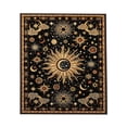 thumbnail image 2 of Hovilon Vintage Star Area Rug Black Base Boho Astrology Tarot Floor Carpet, Crystal Velvet Non-Slip Washable Indoor Rug for Bedroom Living Room, 120x180 cm, 2 of 7
