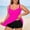 Hot Pink, variant on Womens High Waist Tankini Top for Plus Size Swimwear Solid Color Beach Vacation Swim Shirt with Built In Bra