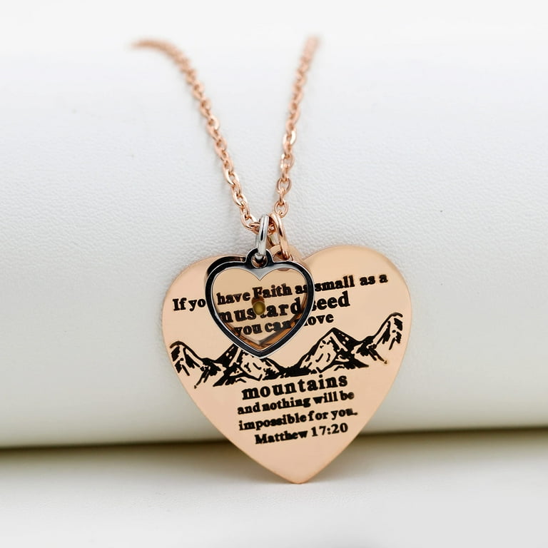 Uloveido Bible Verse Cross Heart Double Sided Necklace If You Have