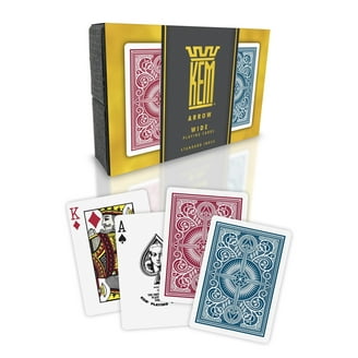 KEM Paisley Red & Blue Narrow Jumbo Playing Cards – 2-Deck Set by