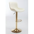 thumbnail image 2 of Aukfa Bar Stools Adjustable Swivel Barstool Upholstered Armless Chairs Set of 2 Kithcen Counter Stool,Ivory, 2 of 8