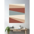 thumbnail image 2 of Abstract Geometric Shapes Muted Green Light Maroon And Tan Color Palette Poster Wall Art, Modern Wall Decor For Living Room Bedroom, 8x12 UNFRAMED, 2 of 3