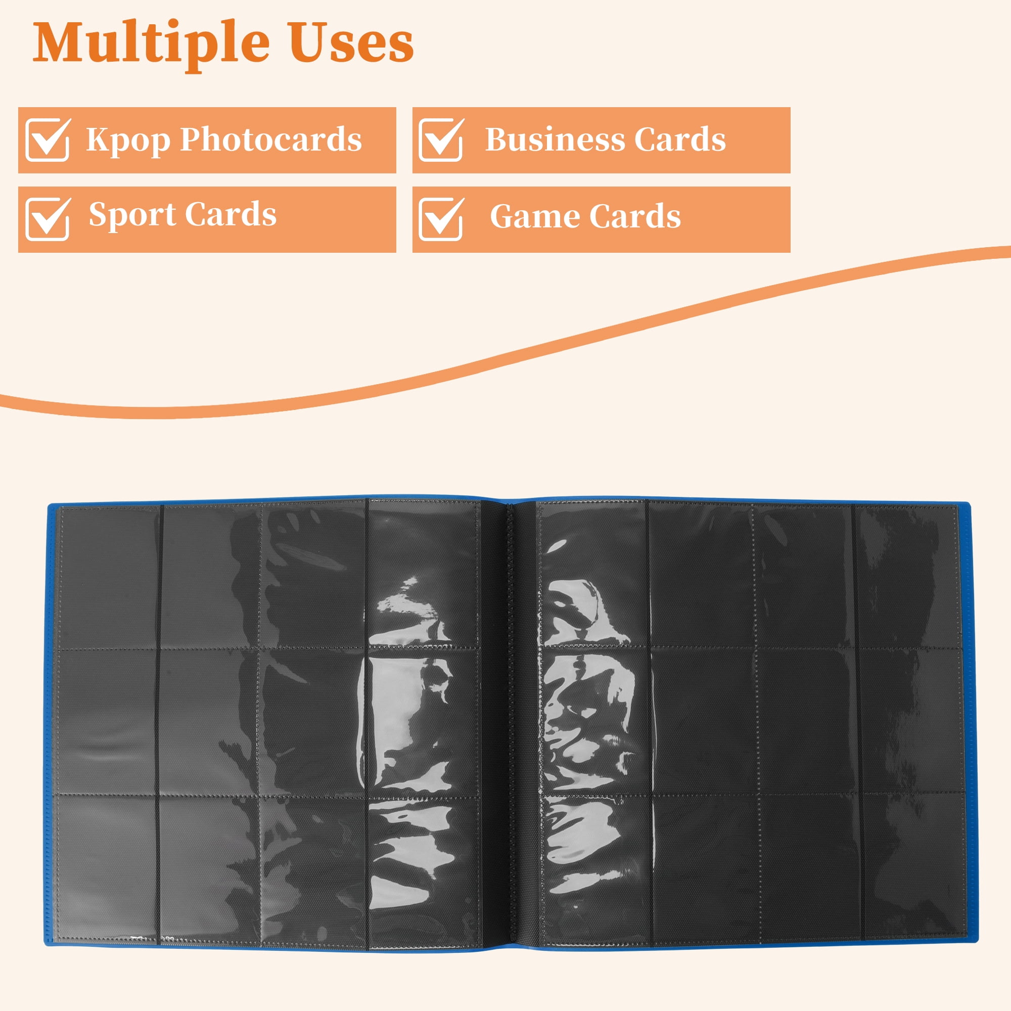 Unique Bargains Card Binder with 12 Pockets and 20 Pages for 480 Card Capacity ["Light Blue"]