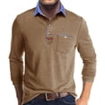 thumbnail image 2 of Kalauyu Men's Casual Shirts Classic Long Sleeve Basic Button T-Shirt Lightweight Cotton Golf Tops with Pocket, 2 of 7