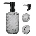 thumbnail image 5 of 1 Pc Simple Twill Lines Soap Pump Dispenser for Bathroom 450ml Gray Black, 5 of 6