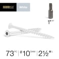 thumbnail image 4 of Deck Plus 48844 Exterior White, Wood Screws, Steel, Self-Drilling, (#10 x 2.5"), 1 lb, 4 of 8