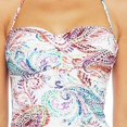 thumbnail image 2 of Lauren Ralph Lauren WHITE PAISLEY Captiva Paisley Twist-Front Tankini Top Size 0, 2 of 9