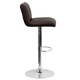 thumbnail image 6 of Flash Furniture Mallory 2 Pk. Contemporary Brown Vinyl Adjustable Height Barstool with Vertical Stitch Back/Seat and Chrome Base, 6 of 8