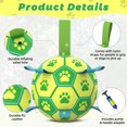 thumbnail image 3 of QDAN Durable Dog Toys Soccer Ball with Nylon Straps Hand Pump for Puppies Medium Large Dogs, 6-inch, Yellow & Green, 3 of 7