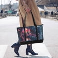 thumbnail image 4 of FORMRS Canvas Laptop Tote Bag for Women with 15.6" Computer Compartments Shoulder Handbag, Glowing Jellyfish, 4 of 7