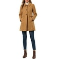 thumbnail image 2 of Allegra K Women's Vintage Lapel Collared Overcoat Single Breasted Mid-Long Winter Coat, 2 of 7