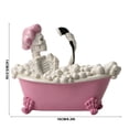 thumbnail image 3 of Pink Bathtub Skeleton Figurine, Resin Skeleton Taking Bubble Bath Statue, Whimsical Halloween Tabletop Decor, Spooky‑Fun Home Shelf Ornament, 6.3 x 5.51 Inch by XSAOP, 3 of 7