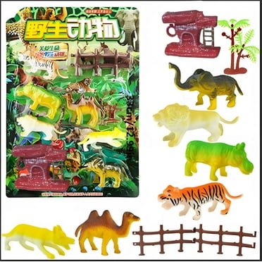 Twfbrm Animals Figures Toys, Realistic Jungle Wild Zoo Animals Figurines Plastic African Jungle Animals Playset for Kids Toddlers