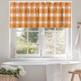 thumbnail image 4 of Thanksgiving Rustic Valances for Windows, 54 x 18in, Farmhouse Orange Lattice Rod Pocket Kitchen Valance Curtain Light Filtering Window Treatments for Living Room Bedroom, 1 Panel, 4 of 7