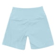 thumbnail image 4 of MIXUE Shorts For Women Summer Solid Color Elastic High Waist Gym Running Athletic Workout Yoga Shorts Holiday Wear,Blue,S, 4 of 5