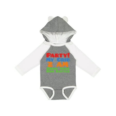 

Inktastic Party at My Crib Gift Baby Boy or Baby Girl Long Sleeve Bodysuit