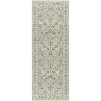 Boutique Rugs Amaru Traditional Runner Rug - Taupe, Off White, Dusty Sage - 2'7" x 7'3" Runner